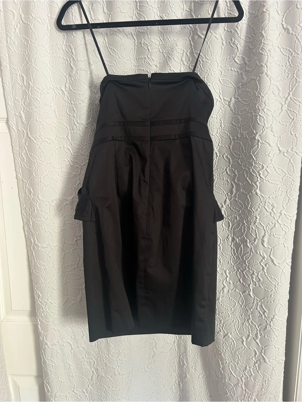 J Crew Strapless little Black Dress with Peplum pocket Detail size 6